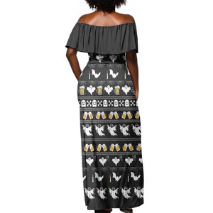 Christmas Africa Boo Beer Off Shoulder Maxi Dress I'm Just Here For The Boss