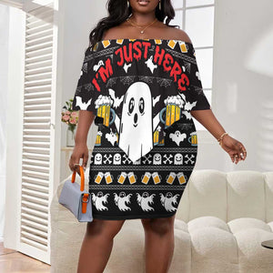 Christmas Africa Boo Beer Off Shoulder Short Dress I'm Just Here For The Boss