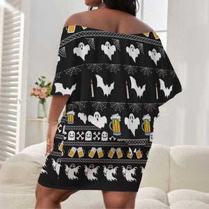 Christmas Africa Boo Beer Off Shoulder Short Dress I'm Just Here For The Boss