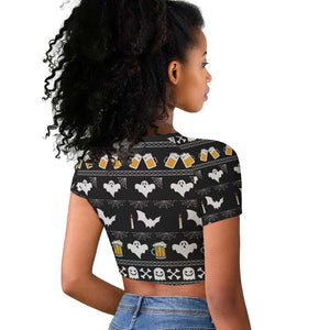 Christmas Africa Boo Beer Raglan Cropped T shirt I'm Just Here For The Boss