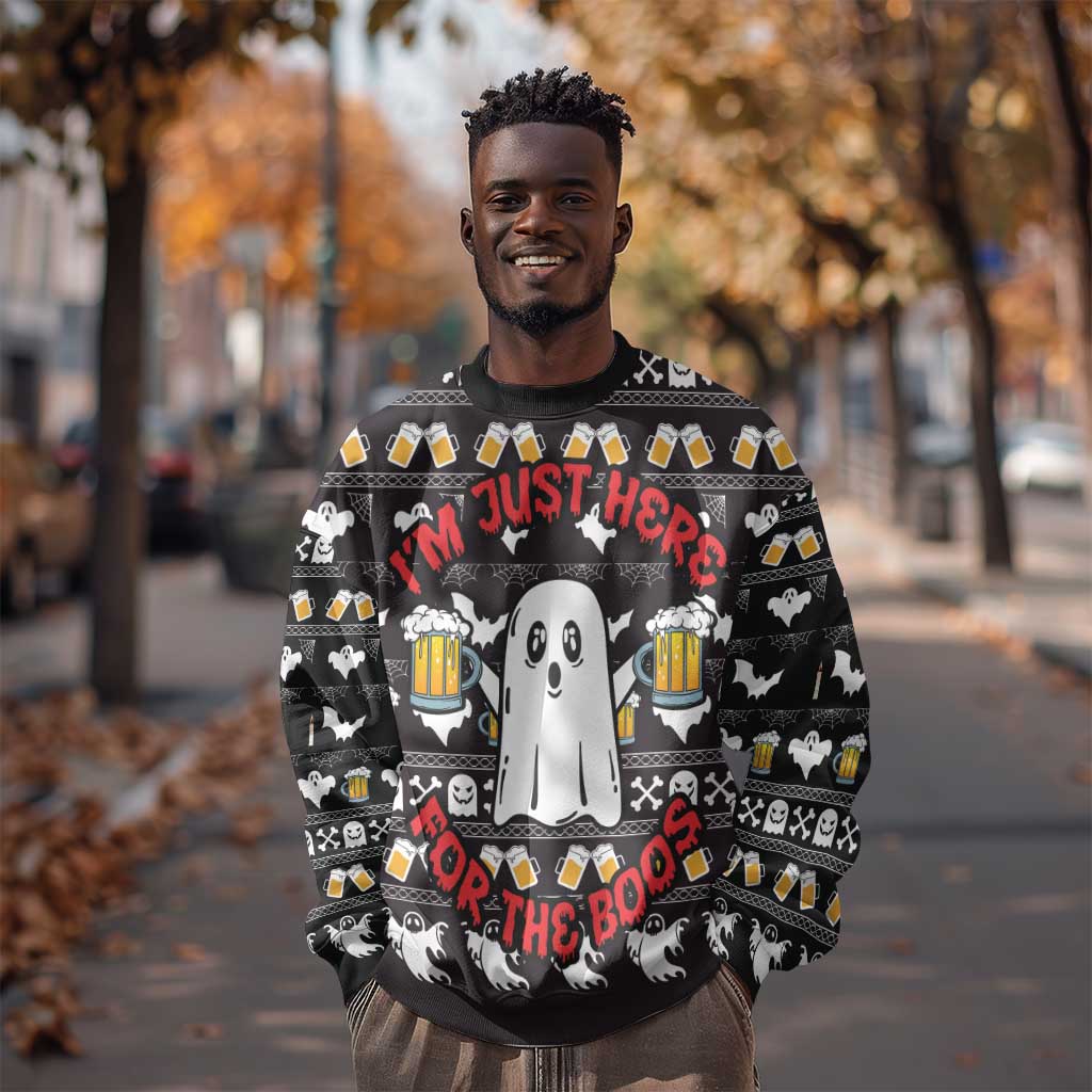 Christmas Africa Boo Beer Sweatshirt I'm Just Here For The Boss