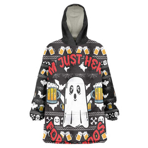 Christmas Africa Boo Beer Wearable Blanket Hoodie I'm Just Here For The Boss