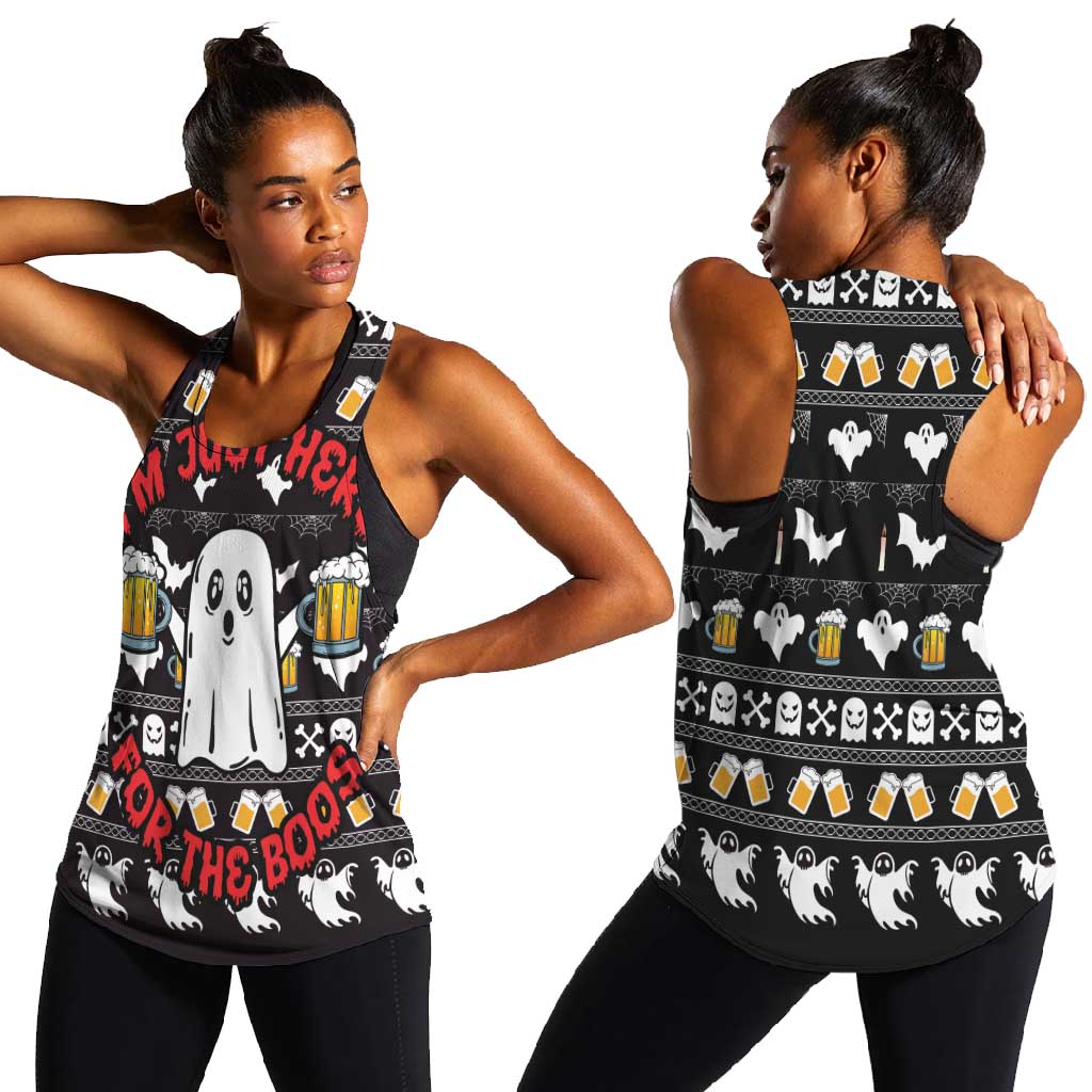 Christmas Africa Boo Beer Women Racerback Tank I'm Just Here For The Boss