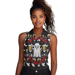 Christmas Africa Boo Beer Women Sleeveless Polo Shirt I'm Just Here For The Boss