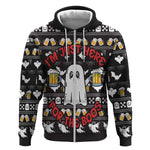 Christmas Africa Boo Beer Zip Hoodie I'm Just Here For The Boss