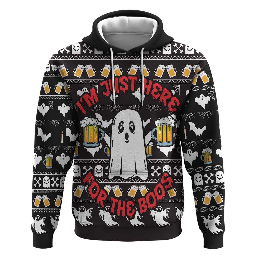 Christmas Africa Boo Beer Zip Hoodie I'm Just Here For The Boss