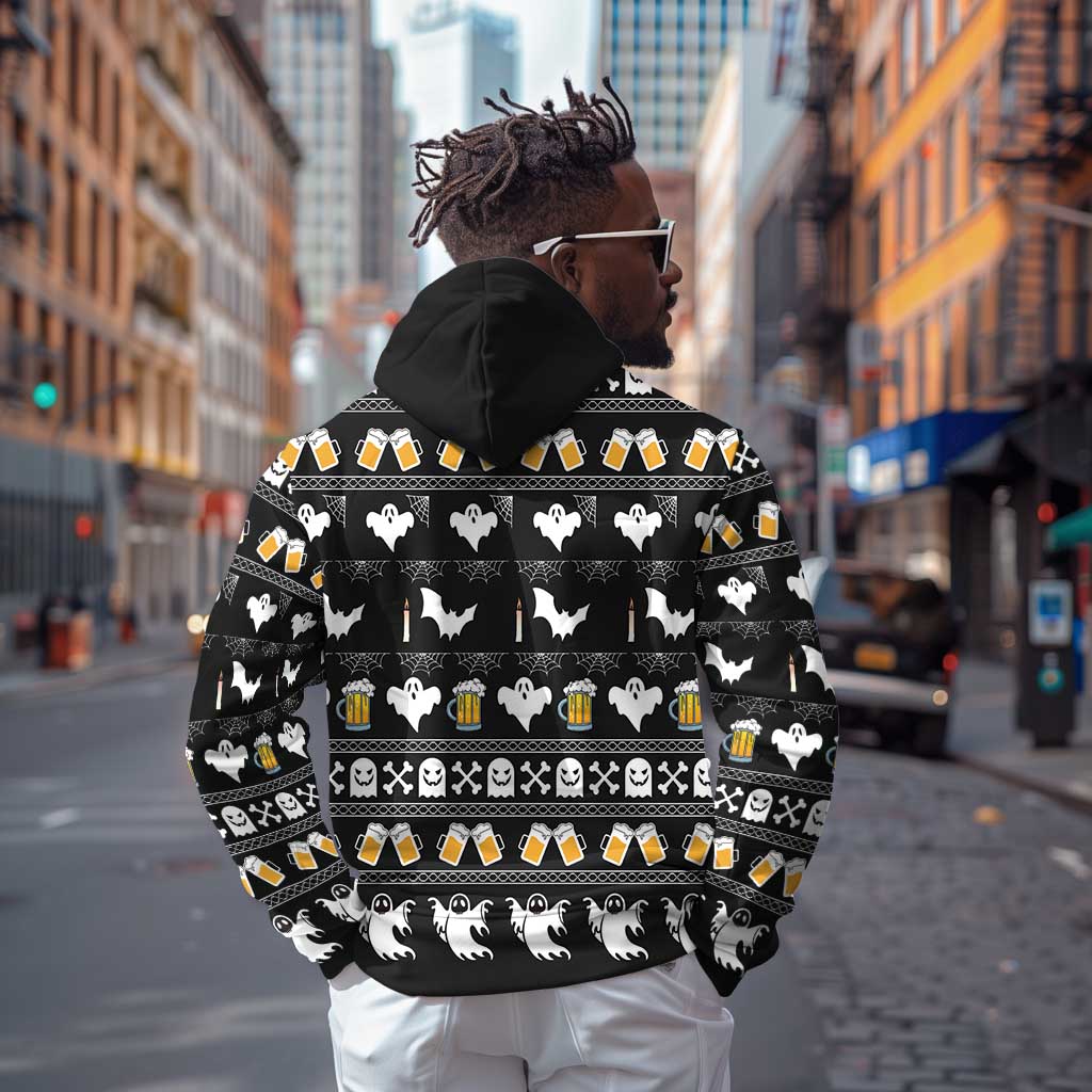 Christmas Africa Boo Beer Zip Hoodie I'm Just Here For The Boss