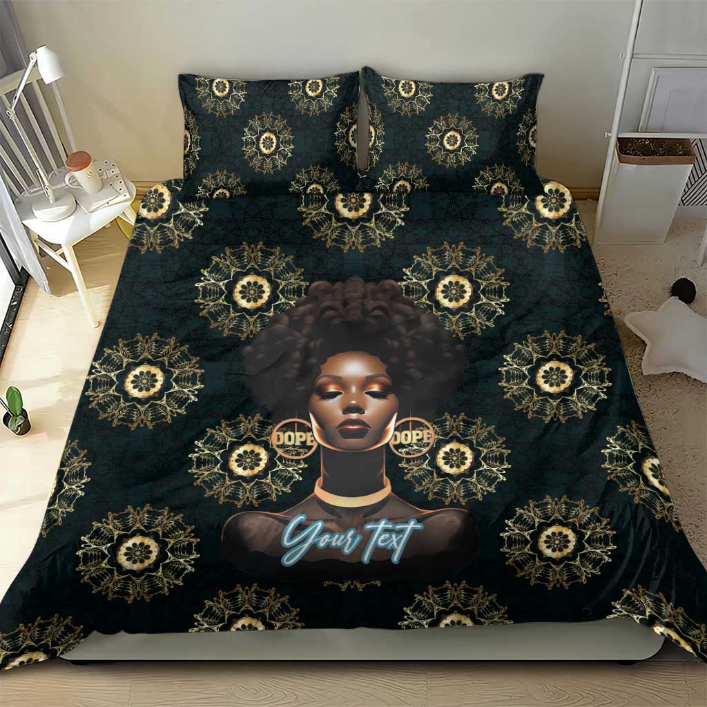 Personalized Afro Women Bedding Set Powerful African Pattern