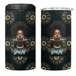 Personalized Afro Women 4 in 1 Can Cooler Tumbler Powerful African Pattern