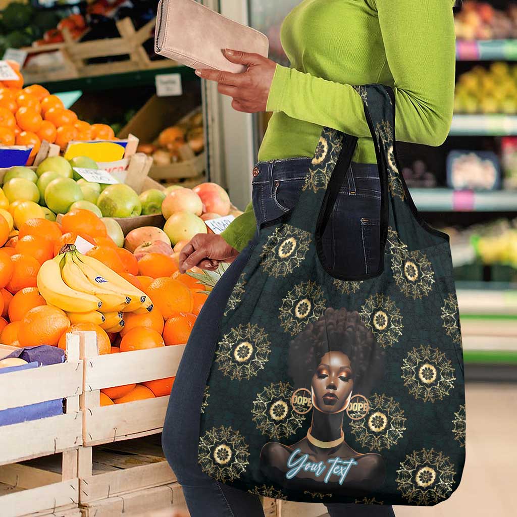 Personalized Afro Women Grocery Bag Powerful African Pattern