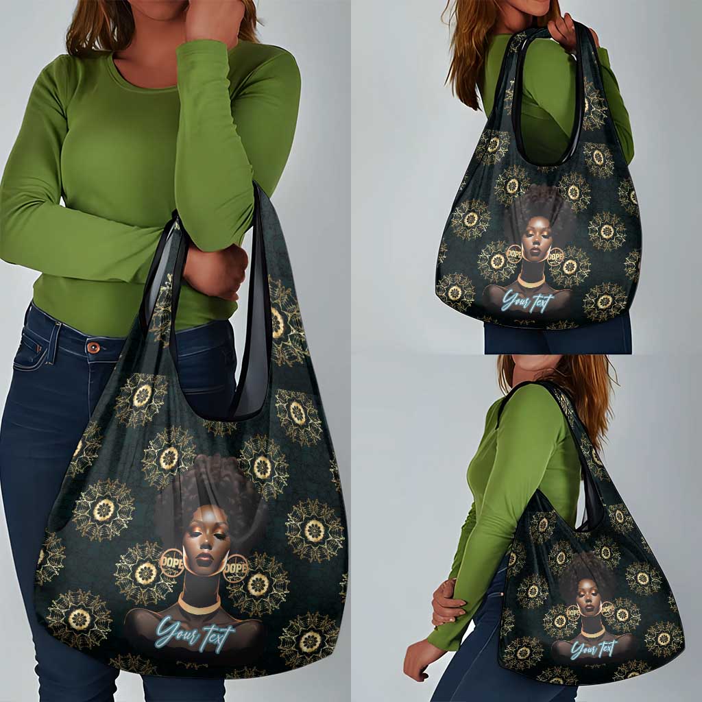 Personalized Afro Women Grocery Bag Powerful African Pattern