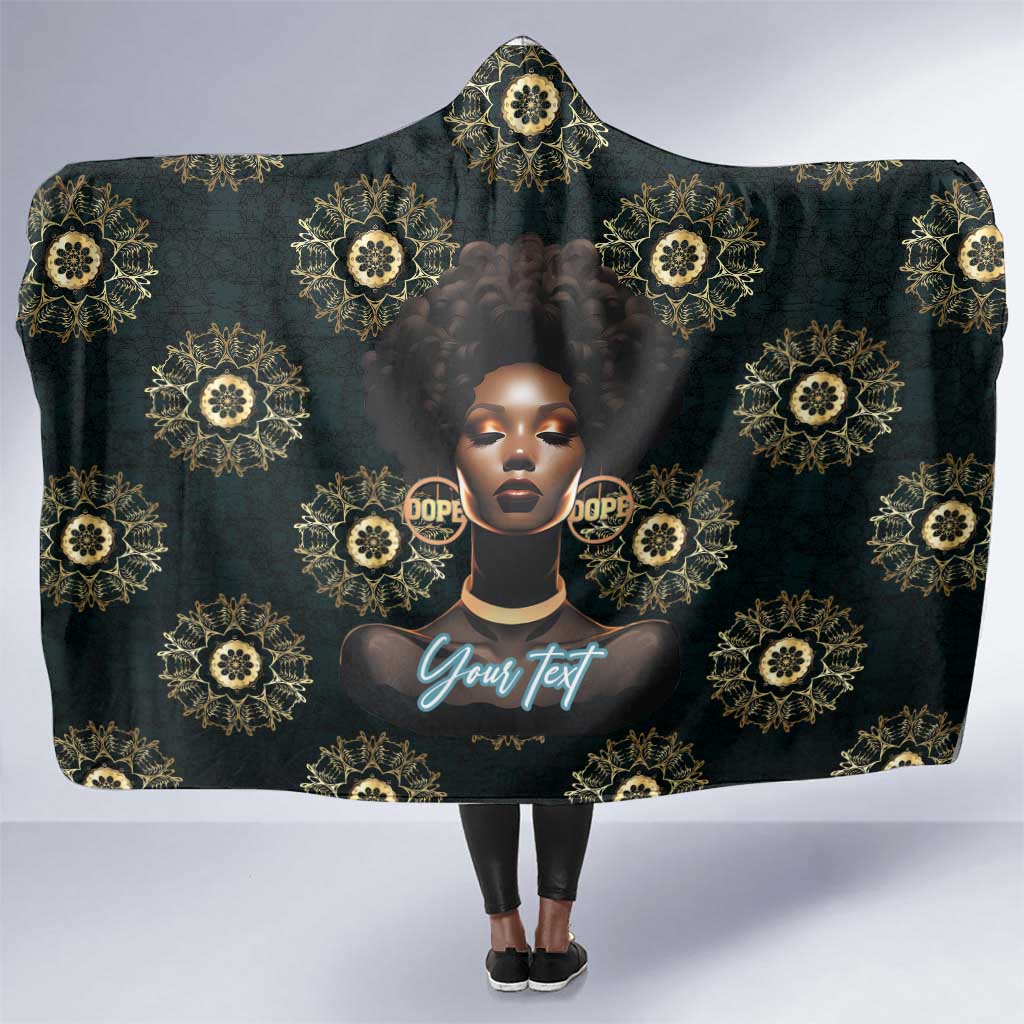 Personalized Afro Women Hooded Blanket Powerful African Pattern