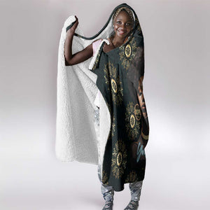 Personalized Afro Women Hooded Blanket Powerful African Pattern