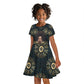 Personalized Afro Women Kid Short Sleeve Dress Powerful African Pattern