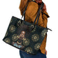 Personalized Afro Women Leather Tote Bag Powerful African Pattern