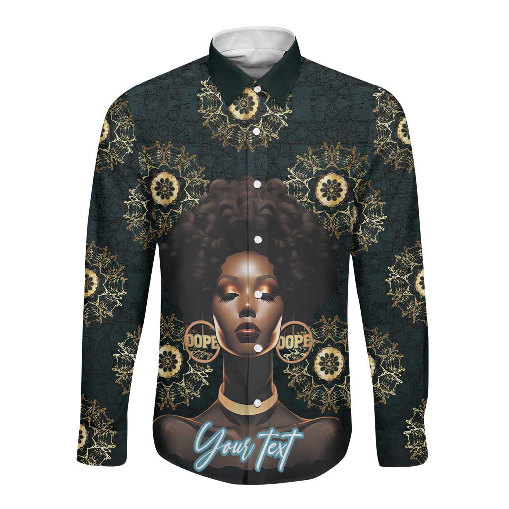 Personalized Afro Women Long Sleeve Button Shirt Powerful African Pattern