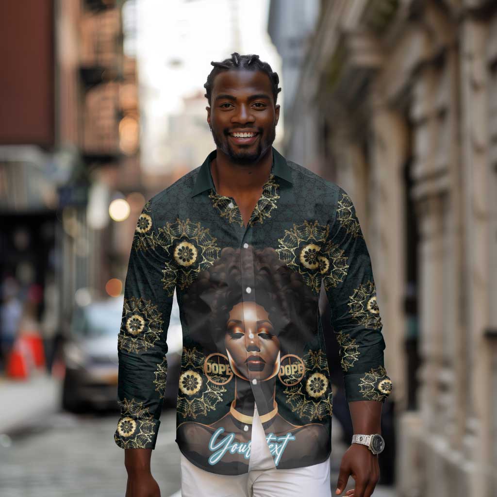 Personalized Afro Women Long Sleeve Button Shirt Powerful African Pattern