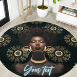 Personalized Afro Women Round Carpet Powerful African Pattern