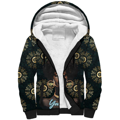 Personalized Afro Women Sherpa Hoodie Powerful African Pattern
