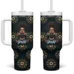 Personalized Afro Women Tumbler With Handle Powerful African Pattern