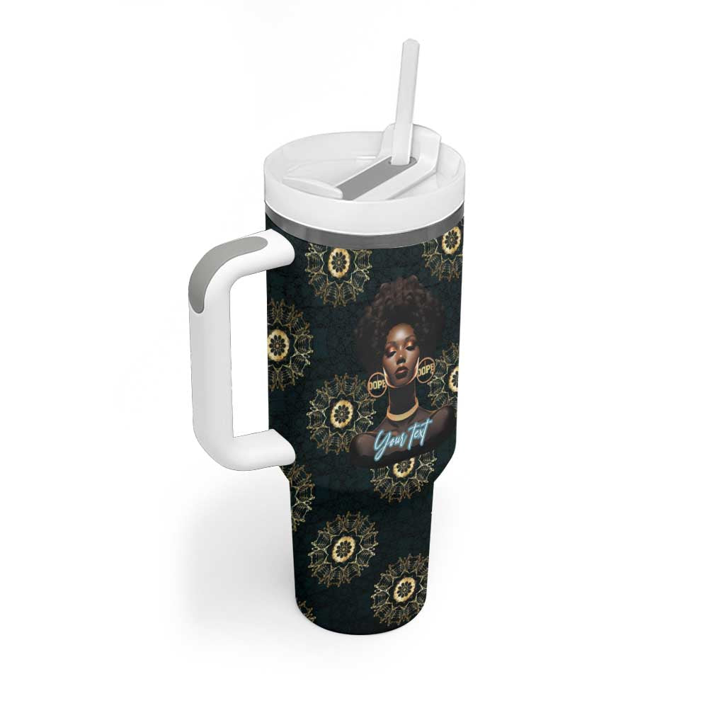 Personalized Afro Women Tumbler With Handle Powerful African Pattern