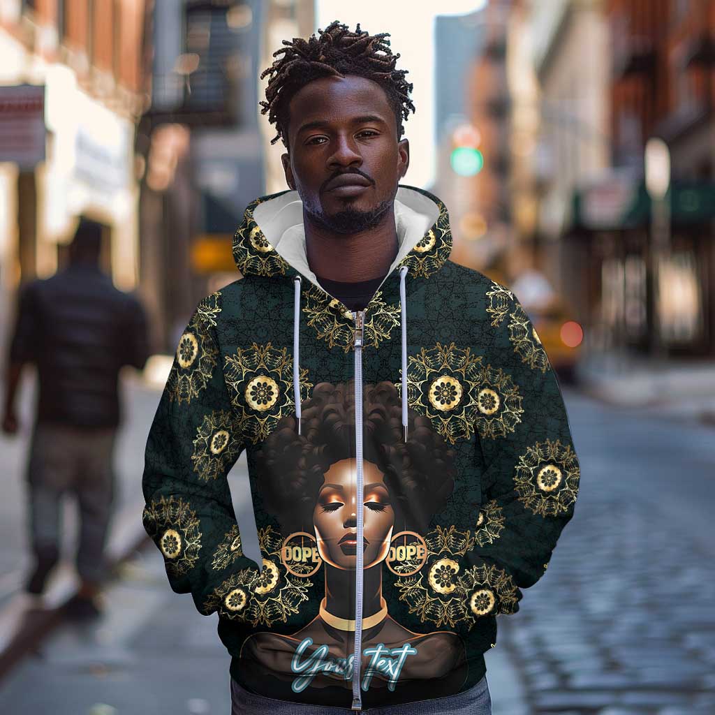 Personalized Afro Women Zip Hoodie Powerful African Pattern