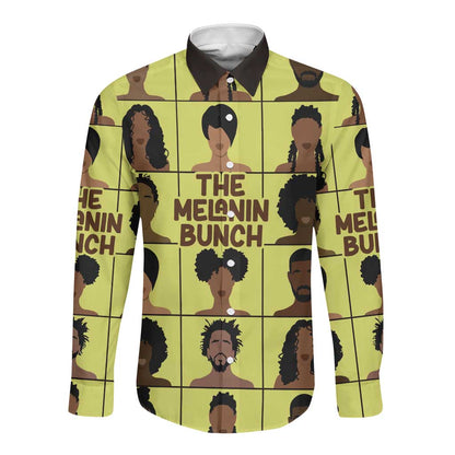 The Melanin Bunch African Long Sleeve Button Shirt Afro Black People