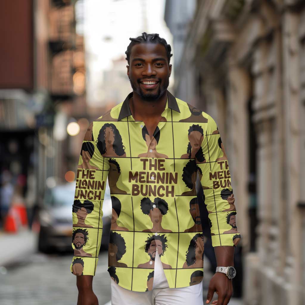 The Melanin Bunch African Long Sleeve Button Shirt Afro Black People