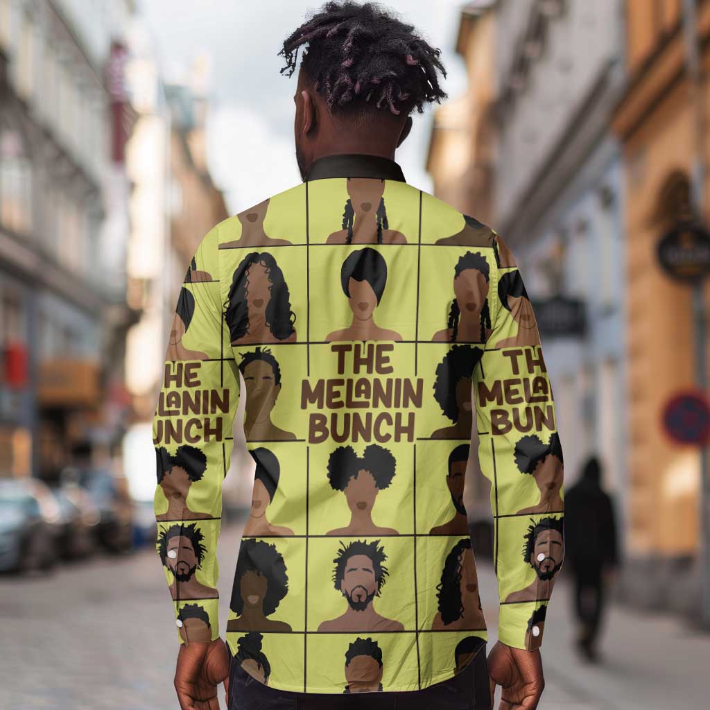 The Melanin Bunch African Long Sleeve Button Shirt Afro Black People