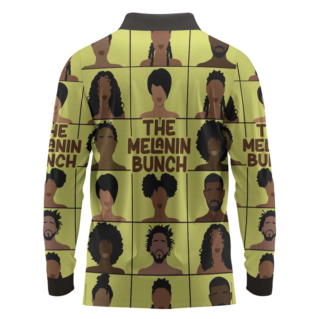 The Melanin Bunch African Long Sleeve Polo Shirt Afro Black People