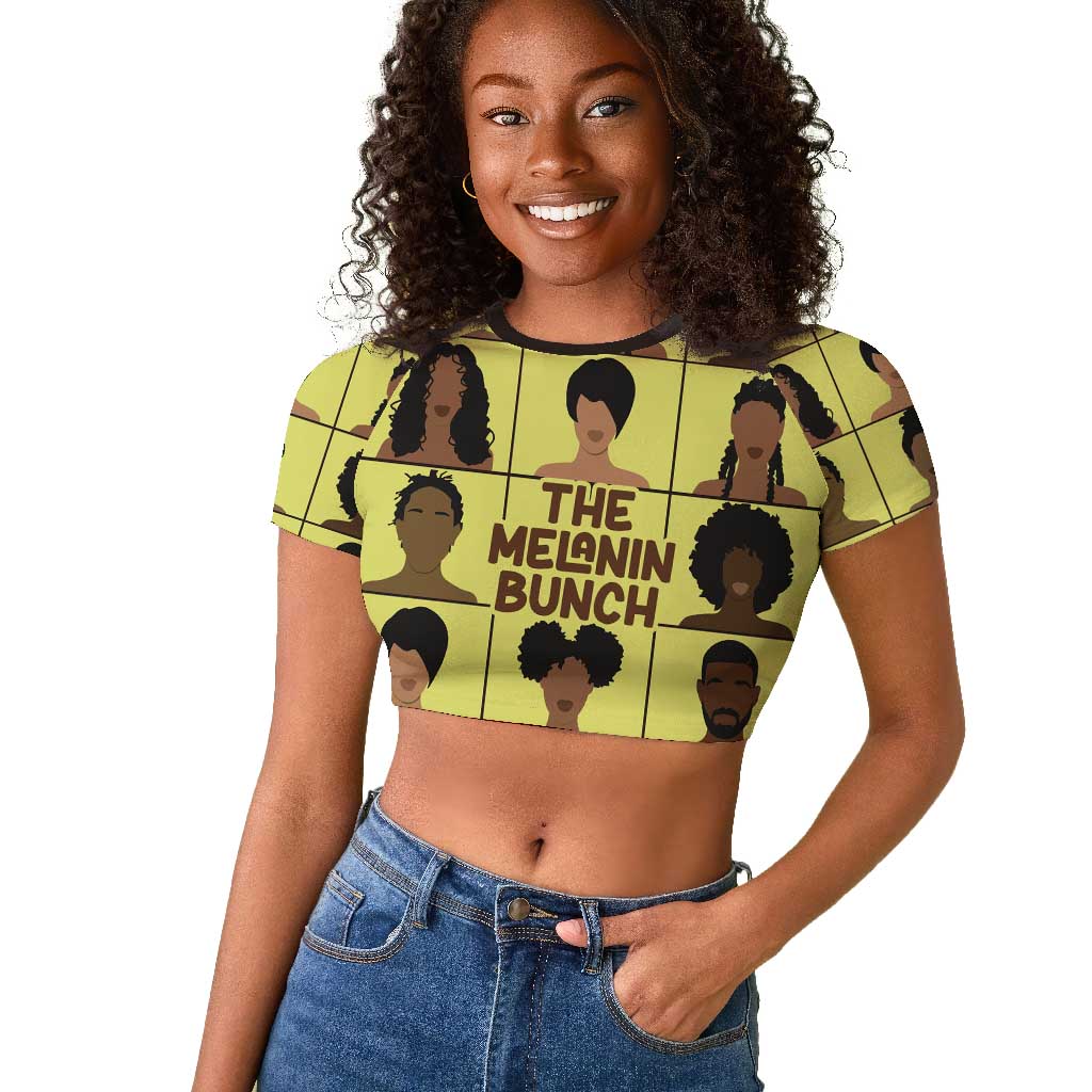 The Melanin Bunch African Raglan Cropped T shirt Afro Black People