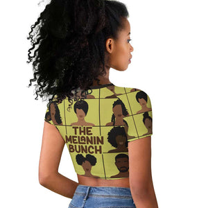 The Melanin Bunch African Raglan Cropped T shirt Afro Black People