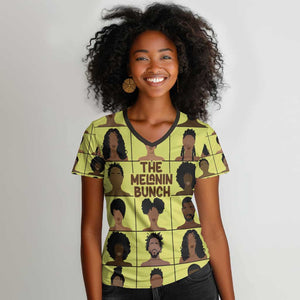 The Melanin Bunch African Women V-Neck T-Shirt Afro Black People