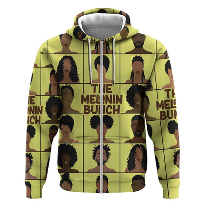 The Melanin Bunch African Zip Hoodie Afro Black People