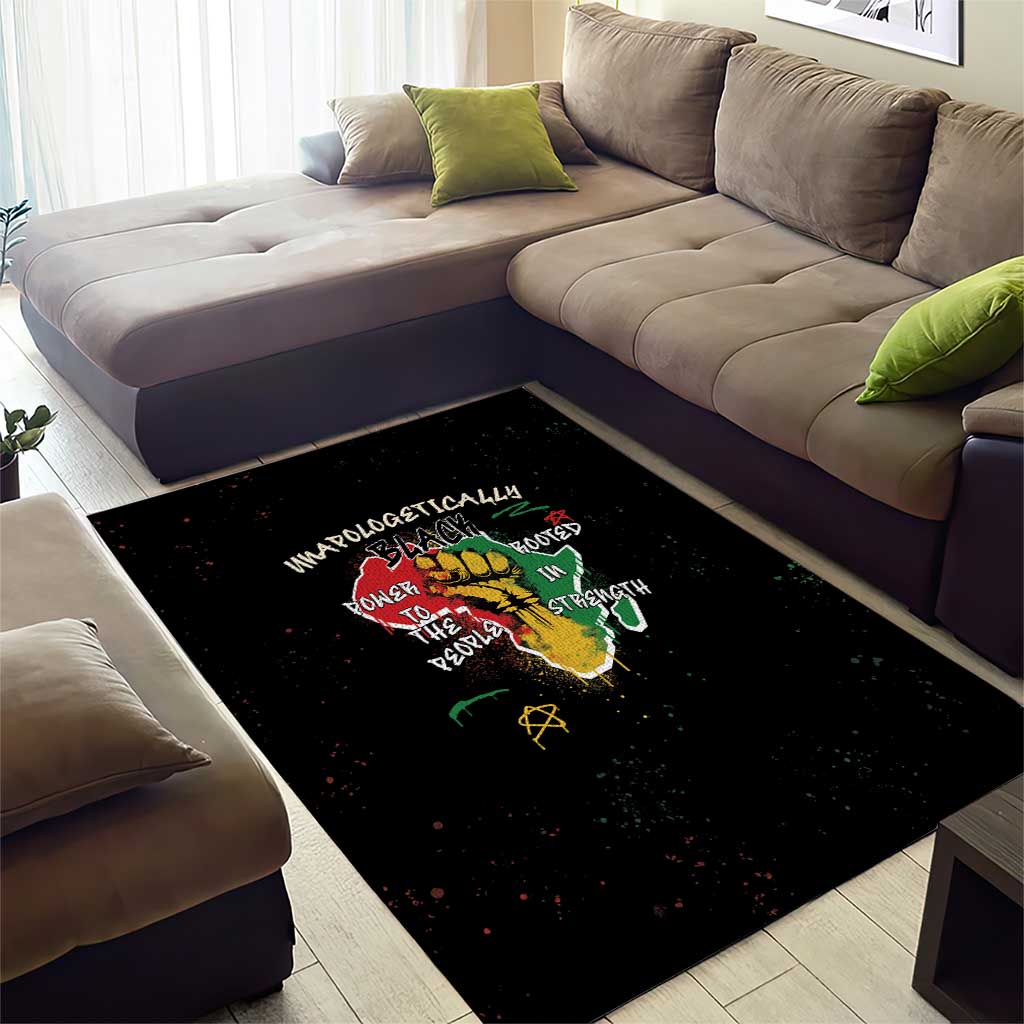 African Black Power Area Rug Unapologetically Black Raised Fist