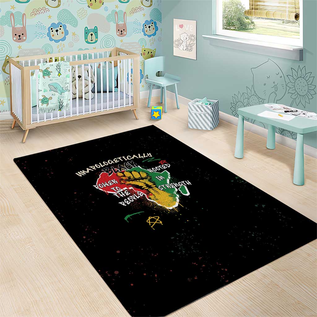 African Black Power Area Rug Unapologetically Black Raised Fist