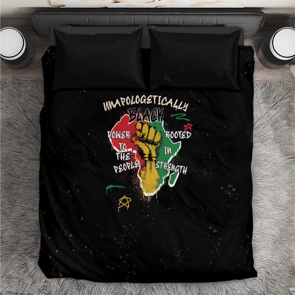 African Black Power Bedding Set Unapologetically Black Raised Fist