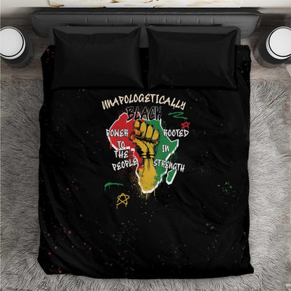 African Black Power Bedding Set Unapologetically Black Raised Fist