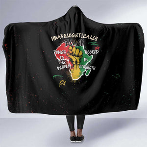 African Black Power Hooded Blanket Unapologetically Black Raised Fist