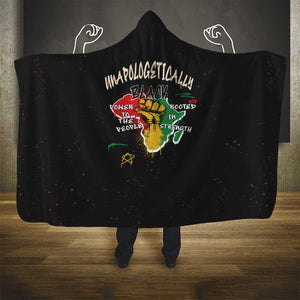 African Black Power Hooded Blanket Unapologetically Black Raised Fist