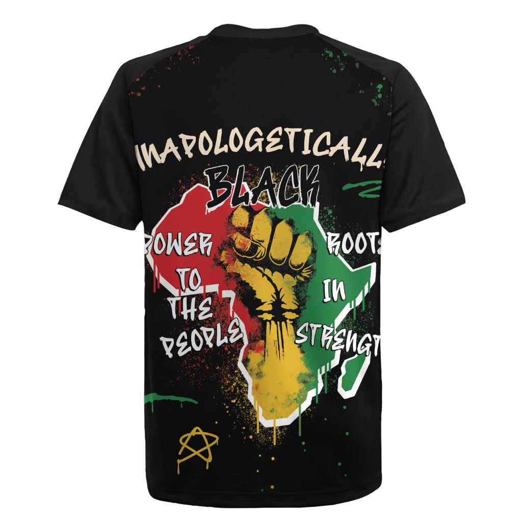 African Black Power Rugby Jersey Unapologetically Black Raised Fist