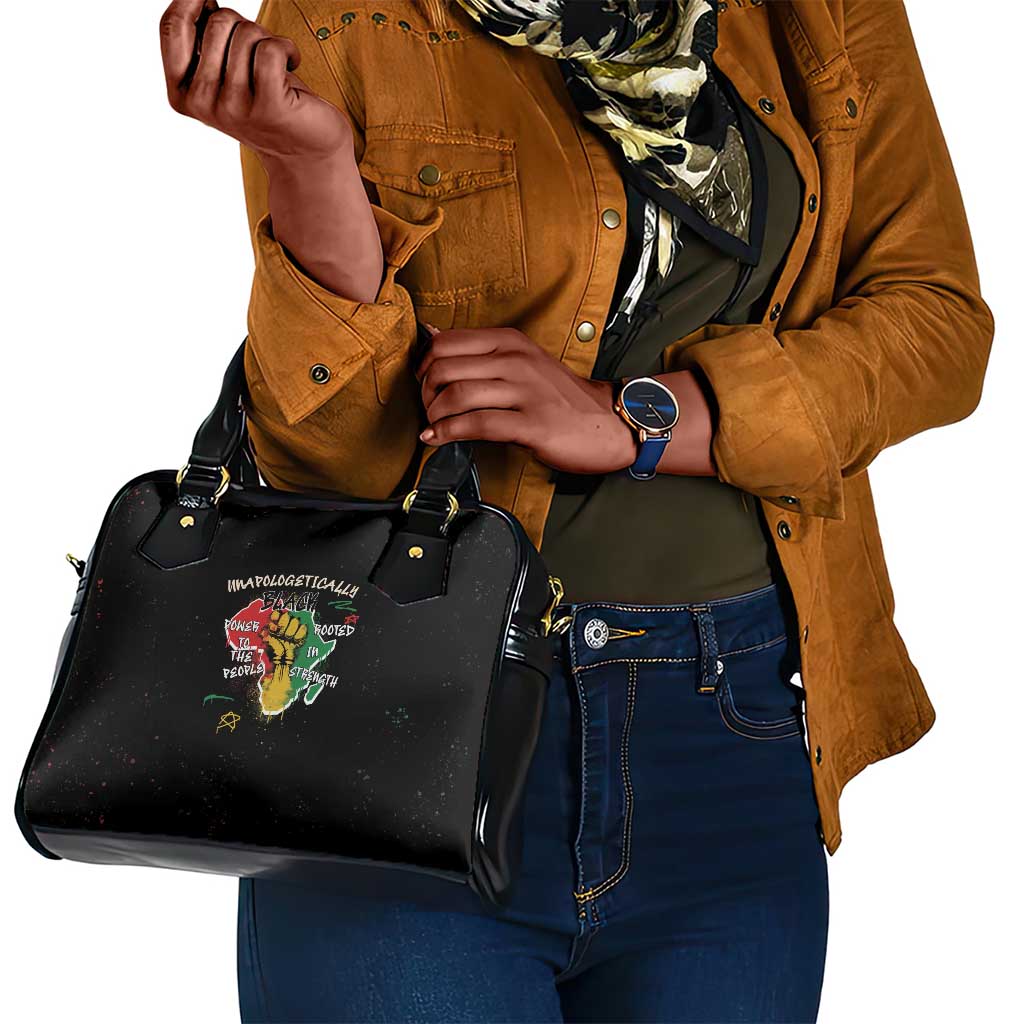 African Black Power Shoulder Handbag Unapologetically Black Raised Fist