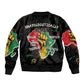 African Black Power Sleeve Zip Bomber Jacket Unapologetically Black Raised Fist