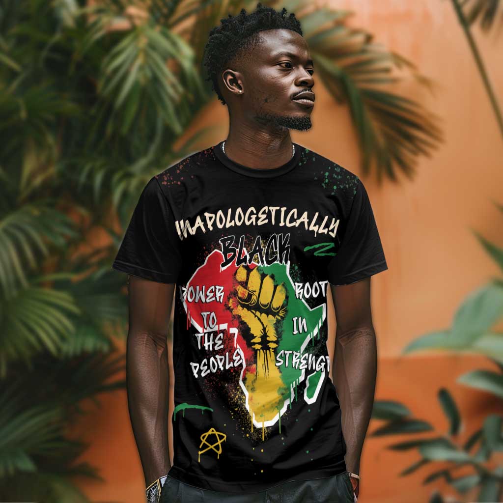 African Black Power T shirt Unapologetically Black Raised Fist