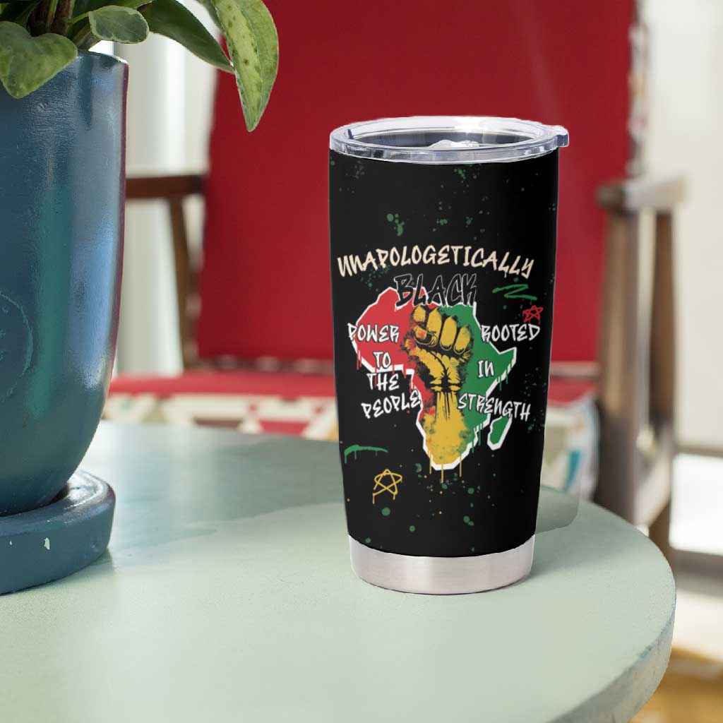 African Black Power Tumbler Cup Unapologetically Black Raised Fist