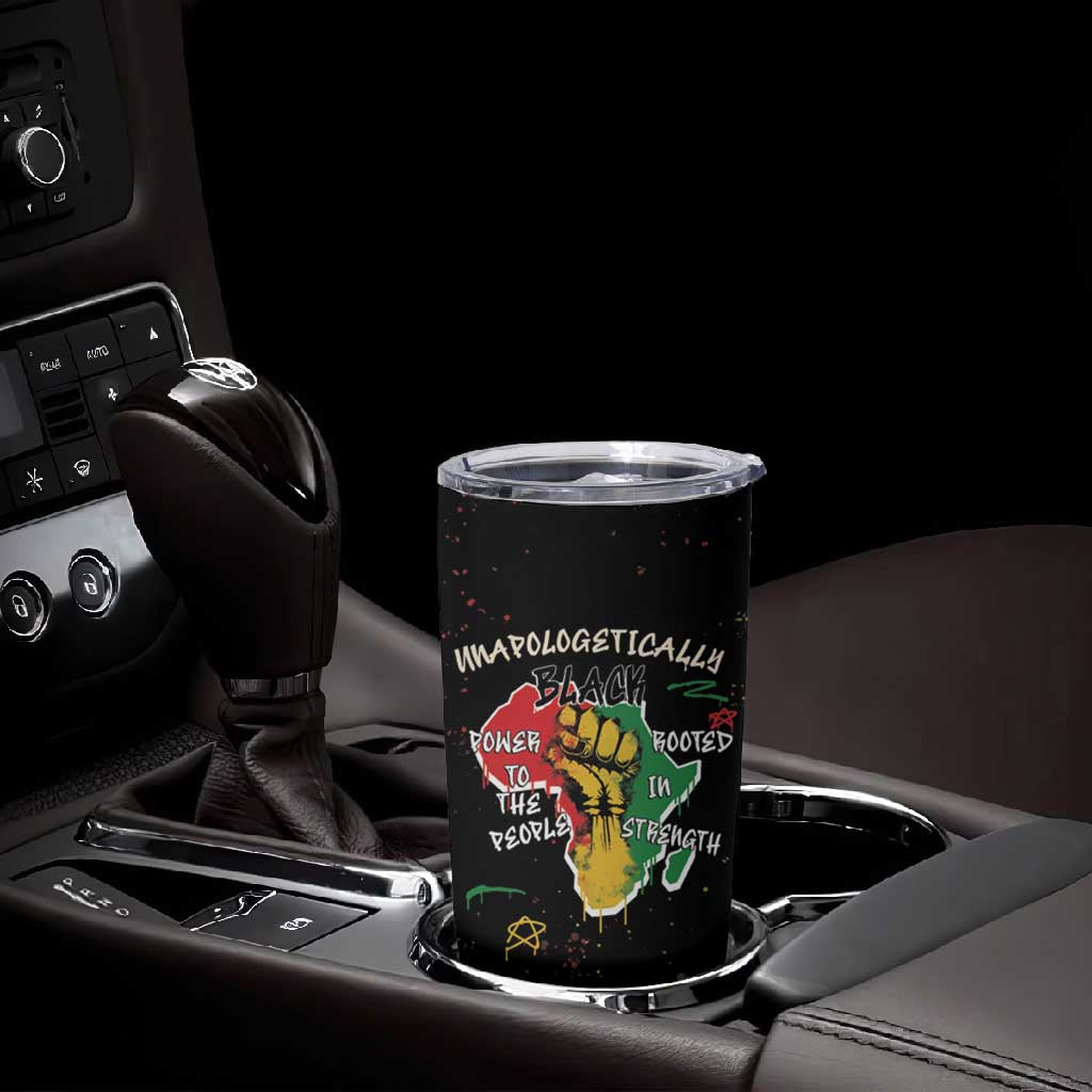 African Black Power Tumbler Cup Unapologetically Black Raised Fist