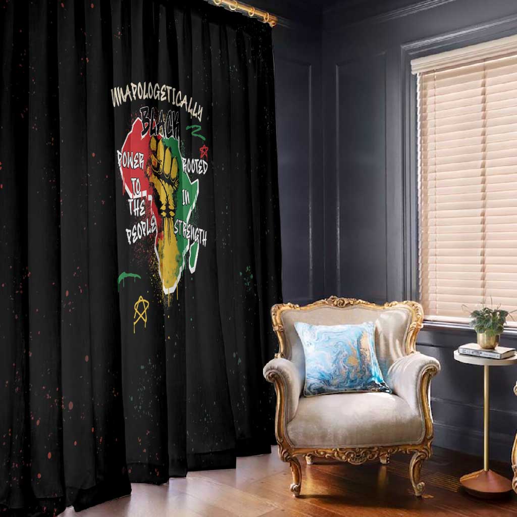 African Black Power Window Curtain Unapologetically Black Raised Fist