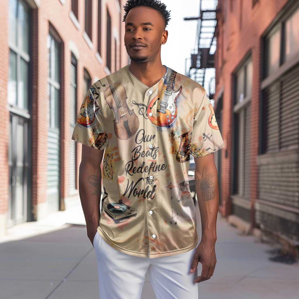 Our Beats Redefine The World African Baseball Jersey Afro Music