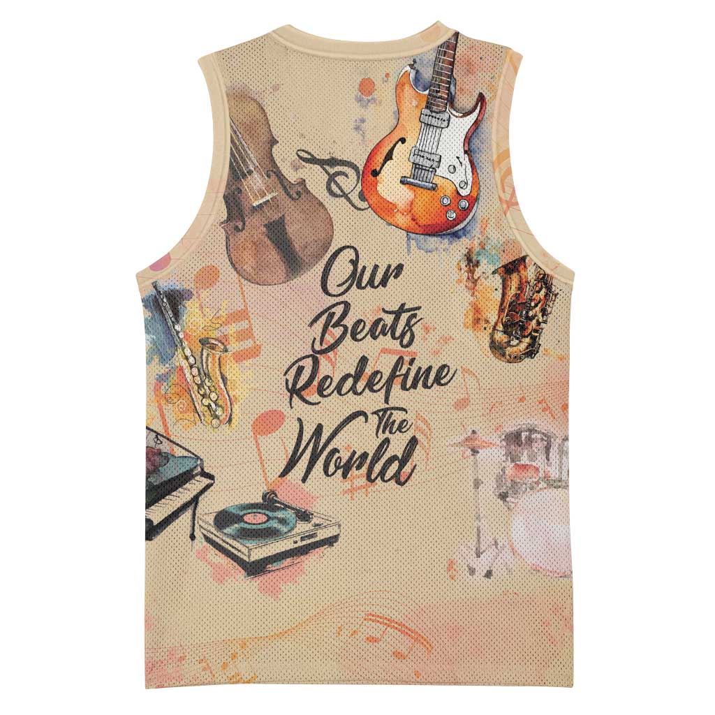 Our Beats Redefine The World African Basketball Jersey Afro Music DT03