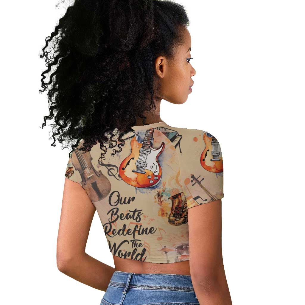 Our Beats Redefine The World African Raglan Cropped T shirt Afro Music